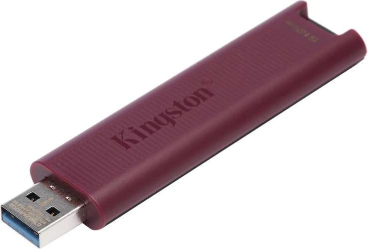 Флешка USB Kingston DataTraveler Max 512ГБ, USB3.2, черный и бордовый [dtmaxa/512gb]